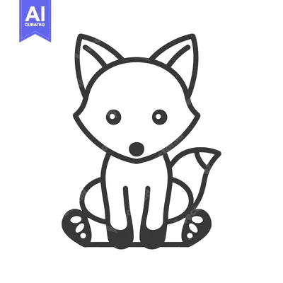 Aset premium populer: Cartoon Fox Sitting with Big Eyes and a Bushy Tail