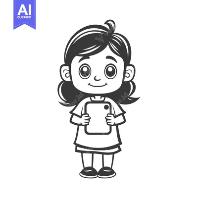 Popular premium asset: Cartoon Girl Holding a Smartphone