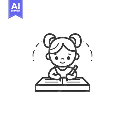 Popular premium asset: Cartoon Girl Writing in a Notebook