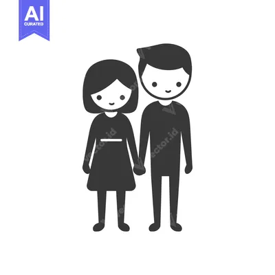 Aset premium populer: Cartoon Illustration of a Boy and Girl Holding Hands