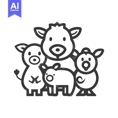 Popular premium asset: Cartoon Illustration of a Cow, Pig, and Goat