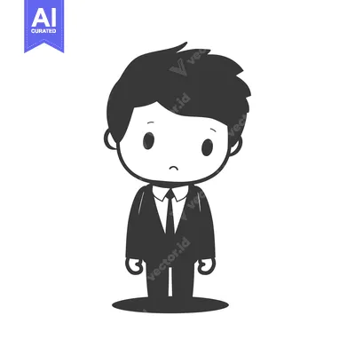Popular premium asset: Cartoon illustration of a sad boy in a suit