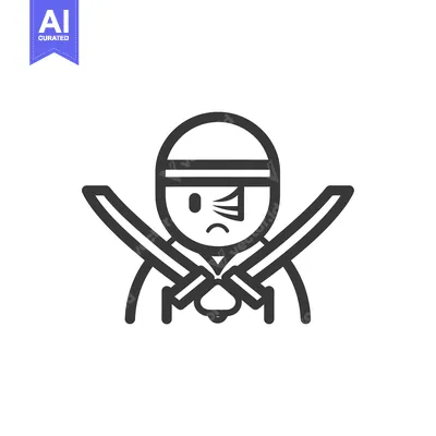Popular premium asset: Cartoon illustration of a sad one-eyed pirate holding crossed swords