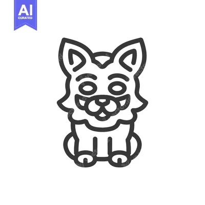 Aset premium populer: Cartoon Illustration of a Sitting Wolf with a Smile