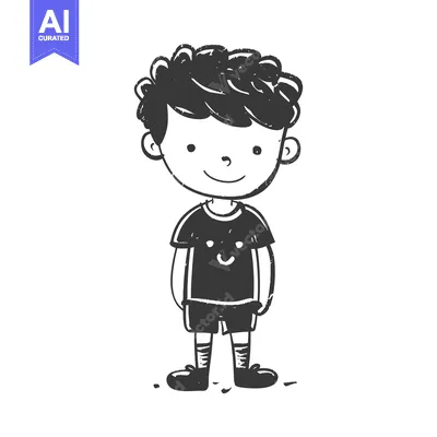 Popular premium asset: Cartoon Illustration of a Smiling Boy with Short Hair