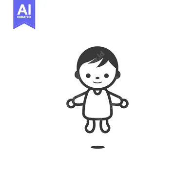 Aset premium populer: Cartoon Illustration of a Smiling Child with Short Hair