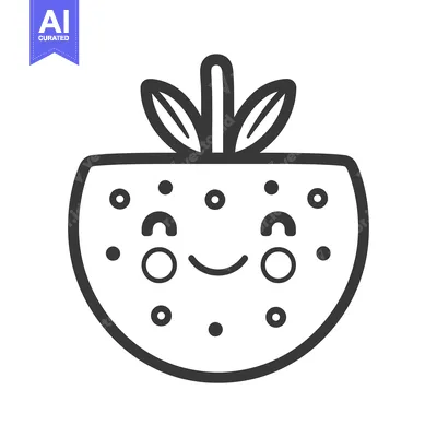 Popular premium asset: Cartoon Illustration of a Smiling Strawberry with Seeds