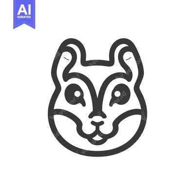 Premium design asset: Cartoon Illustration of a Squirrel's Face with Large Eyes