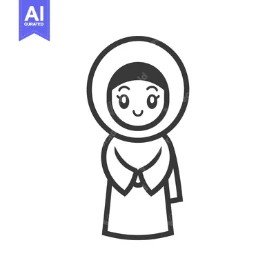 Aset premium populer: Cartoon Illustration of a Woman Wearing a Headscarf