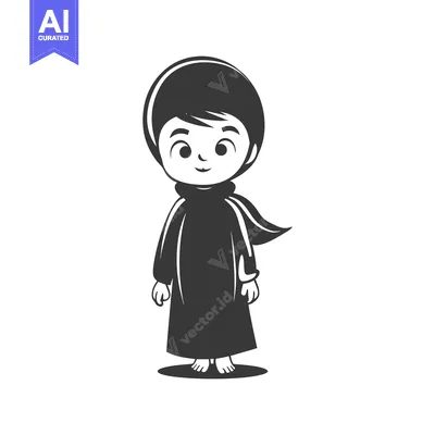 Popular premium asset: Cartoon illustration of a young boy wearing a traditional Islamic thob