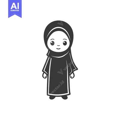 Popular premium asset: Cartoon Illustration of a Young Girl Wearing a Hijab