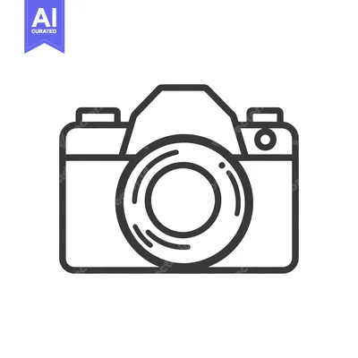 Aset desain premium: A simple black and white illustration of a digital camera