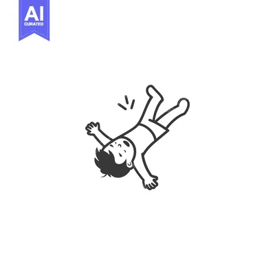 Popular premium asset: Cartoon of a Boy Lying on His Back with Arms Outstretched