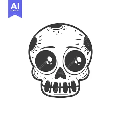 Aset premium populer: Cartoon Skull with Large Eyes and Teeth