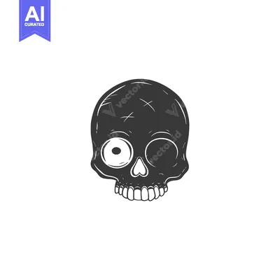 Aset premium populer: Cartoon Skull with One Eye and a Grin