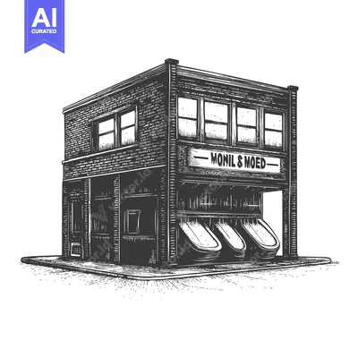 Aset premium populer: A Two Story Brick Building With Display Windows