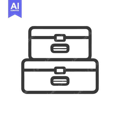 Aset desain premium: Stacked Storage Boxes Icon: Minimalist Design, Clean Lines, Organizati