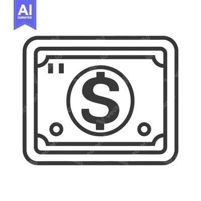Aset premium populer: A Simple Black and White Vector Illustration of Currency