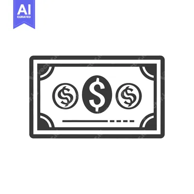 Popular premium asset: A simplified black and white illustration of a dollar bill