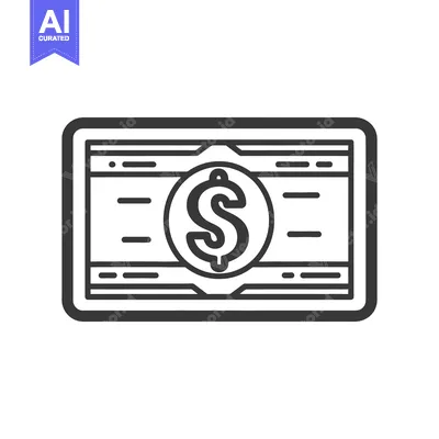 Premium design asset: Simple illustration showing an American dollar currency symbol on disp