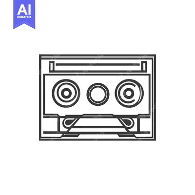 Popular premium asset: A black and white image of an analog cassette tape