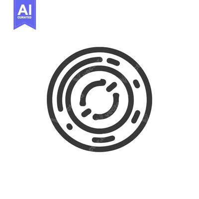 Aset premium populer: Minimalist Circular Icon with Concentric Rings and Dashed Accents on W