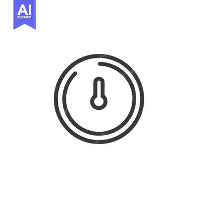 Aset desain premium: Minimalist Thermometer Icon: Clean Line Art on White Background