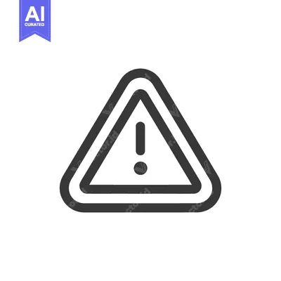 Aset premium populer: Minimalist Warning Sign: Black Outline Triangle with Exclamation Point