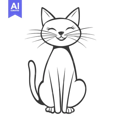 Popular premium asset: A smiling cartoon cat is sitting in an upright posture