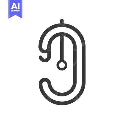 Aset premium populer: A simple and minimalist design shows a hanging clip shape