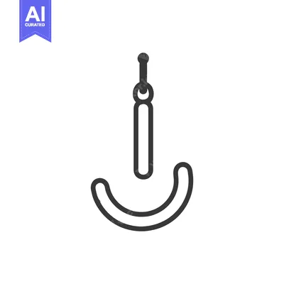 A simple outline illustration depicting a hanging gymnastic ring appar