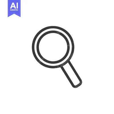 Premium design asset: Minimalist Magnifying Glass Icon: Sleek Design for Search and Discover