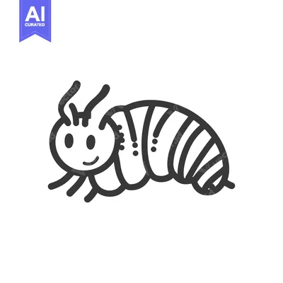 Popular premium asset: A stylized drawing illustrating a happy segmented invertebrate creatur