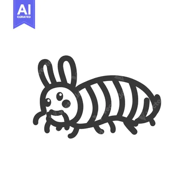 Aset premium populer: An adorable cartoon creature with striped body and long ears