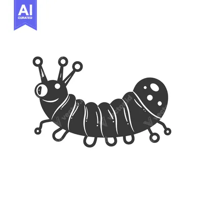 Aset premium populer: A cartoon illustration depicts a smiling caterpillar with antenna and
