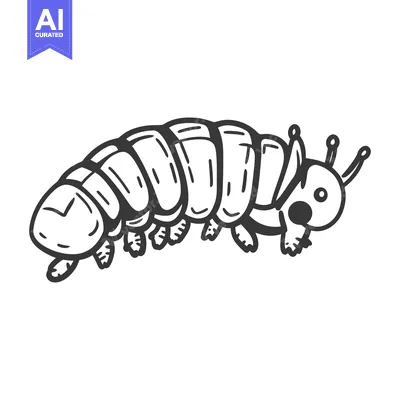 Popular premium asset: A cute cartoon illustration of a crawling segmented caterpillar