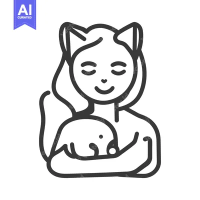 Aset desain premium: A happy person lovingly cradles an animal close to them