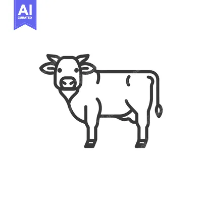 Popular premium asset: A simplified outline illustration depicts a bovine animal standing fac