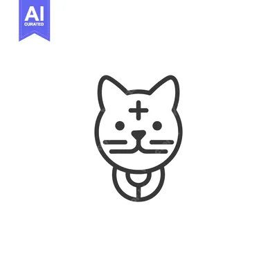 Premium design asset: Cat with a Cross on Its Forehead and a Collar