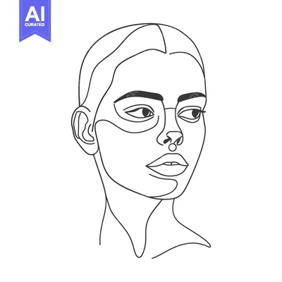 Popular premium asset: A minimalist continuous line drawing of a human face