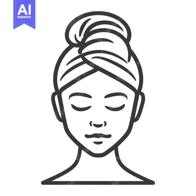 Aset premium populer: A simplified line drawing of a relaxed person with closed eyes