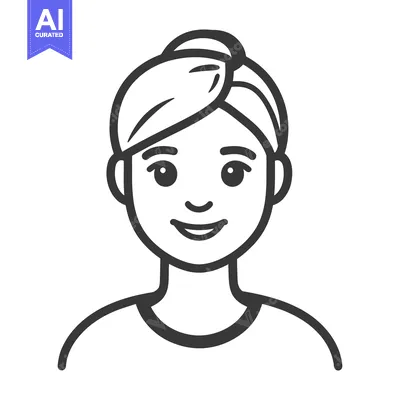 Premium design asset: A smiling woman with hair wrapped in a towel vector illustration