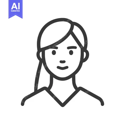 Popular premium asset: A simple front facing line art depiction of a young woman