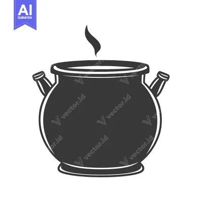 A dark grey cooking pot with steam emanating from the top