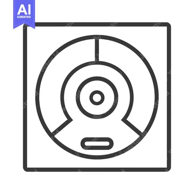 Aset desain premium: A simple outline icon depicting a digital camera or webcam