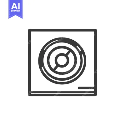 Aset premium populer: A simple graphical representation of a round object inside a square