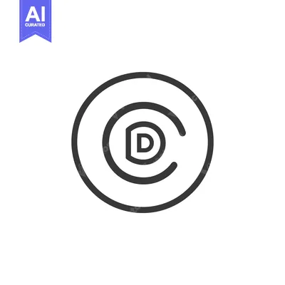 Aset desain premium: A simple circular graphic with the letters D and C displayed