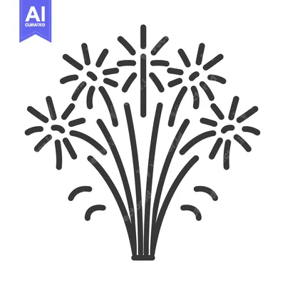 Aset premium populer: A simple graphic illustration of celebratory exploding fireworks