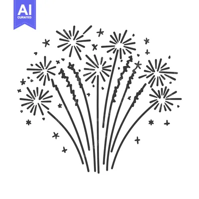 Premium design asset: Vector illustration depicting a collection of festive celebratory fire