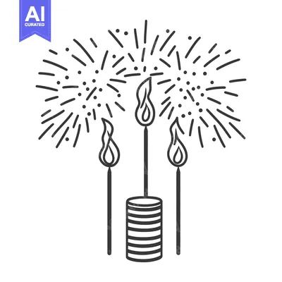 Aset premium populer: Three lit matches with flames and a sparklerlike burst